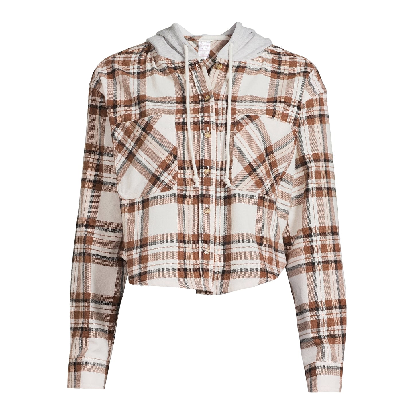 No Boundaries Juniors Hooded Flannel Shirt