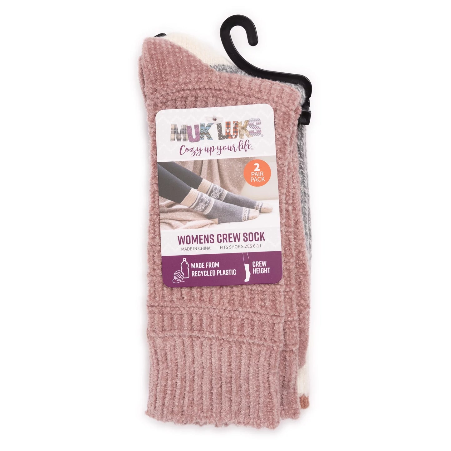 MukLuks Women's Crew Socks, 2-Pairs