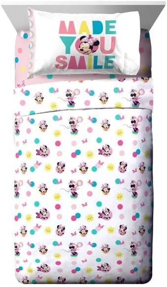 Minnie Mouse Made You Smile Twin 3 Piece Sheet Set
