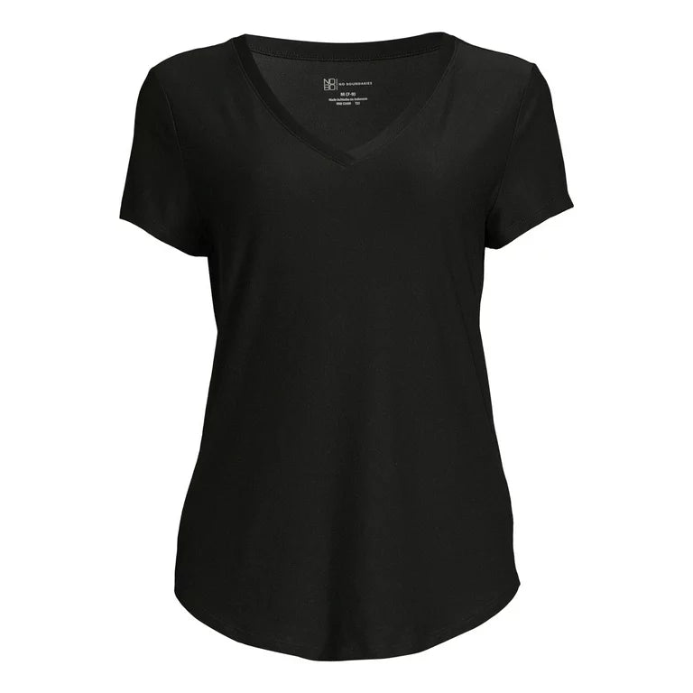 No Boundaries Junior's Brushed V-Neck T-Shirt