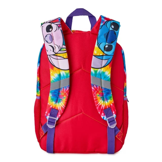 Disney Lilo and Stitch Kids 17" Multi-Color Tie-Dye Backpack