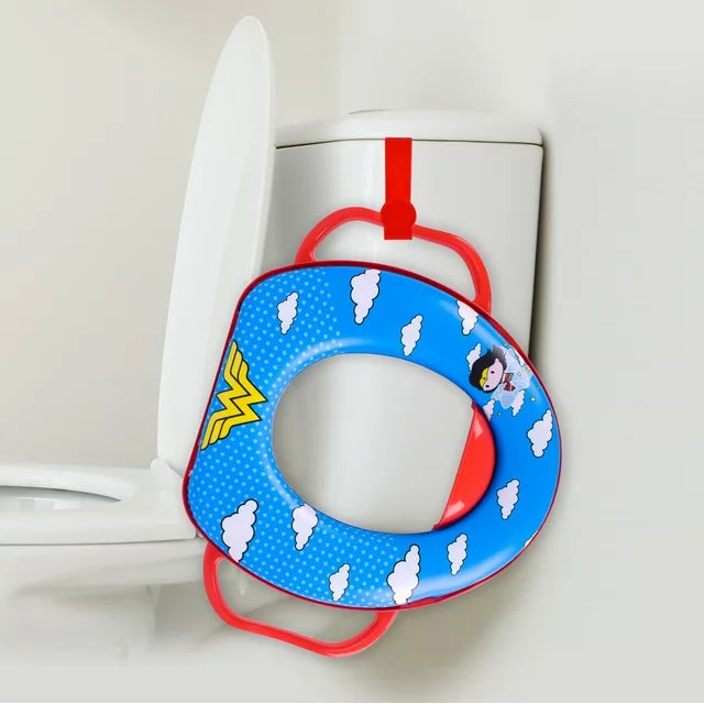 DC Comics Wonder Women Soft Potty Training Seat with Storage Hook and Handles for Toddlers 12 Months and Older, Unisex