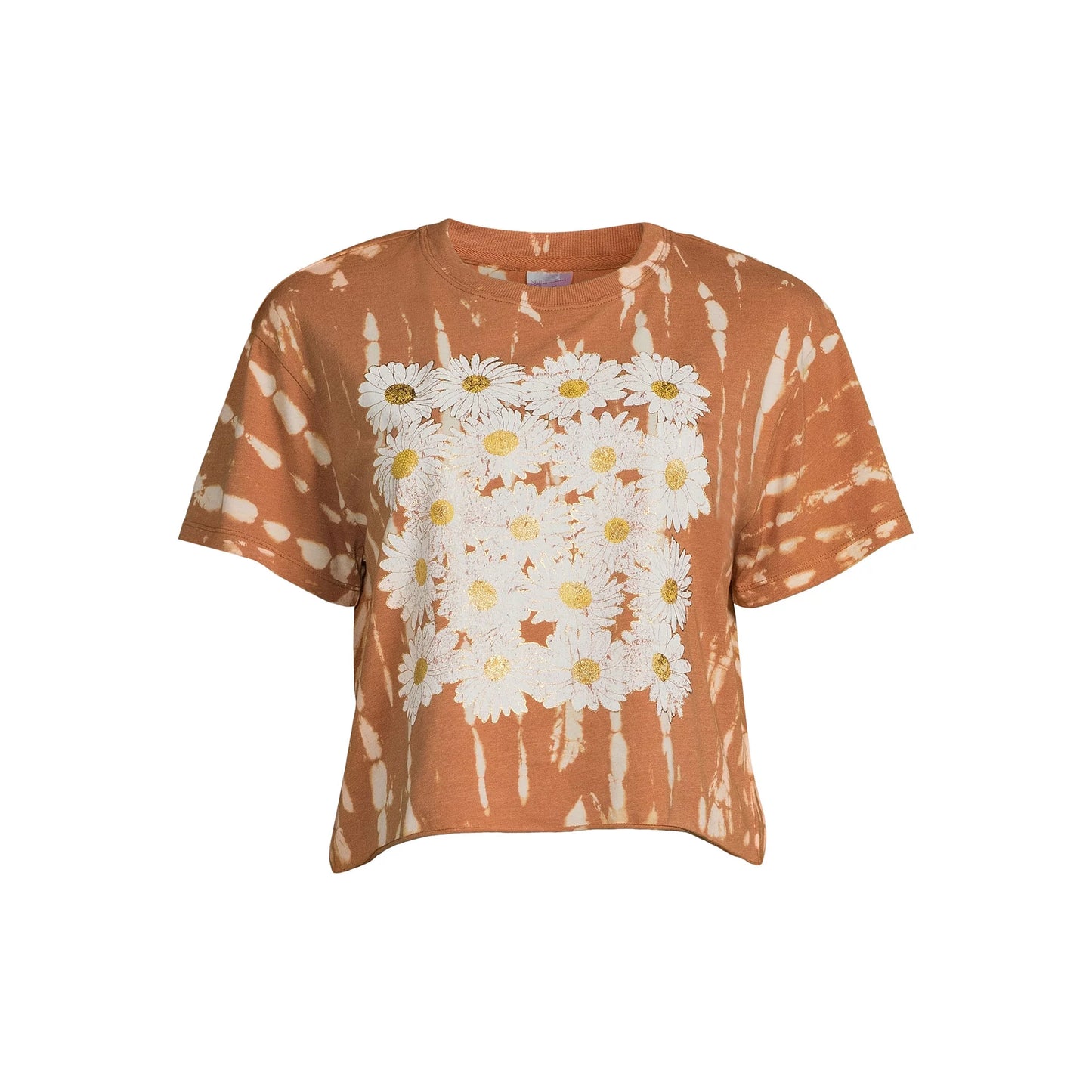 No Boundaries Juniors Cropped Graphic Tee with Short Sleeves