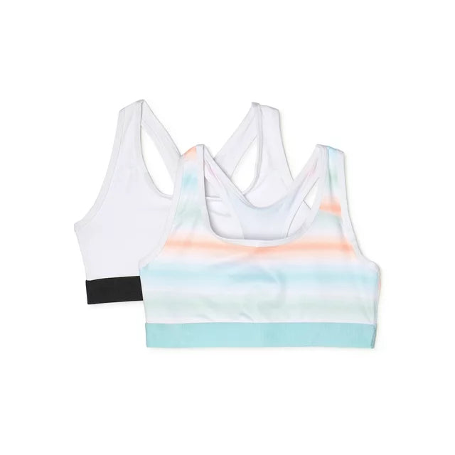 Athletic Works Girls Sports Bra, 2 Pack – Johns3store