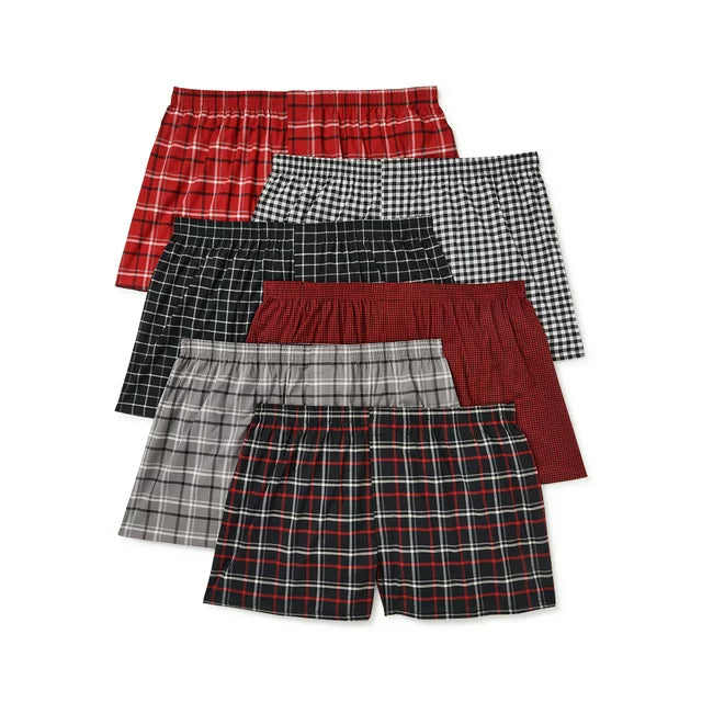 George Men's Moisture-Wicking Stretch Woven Boxers, 6-Pack,