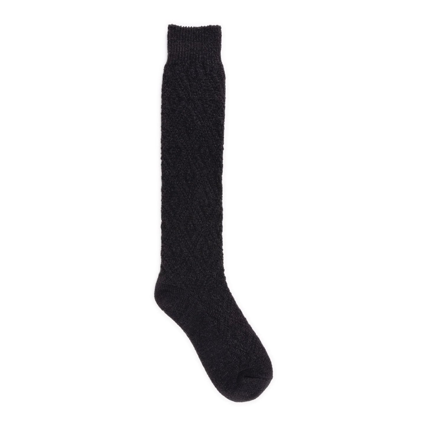 Women's Muk Luks Soft Knee High Socks Diamond Pattern Black