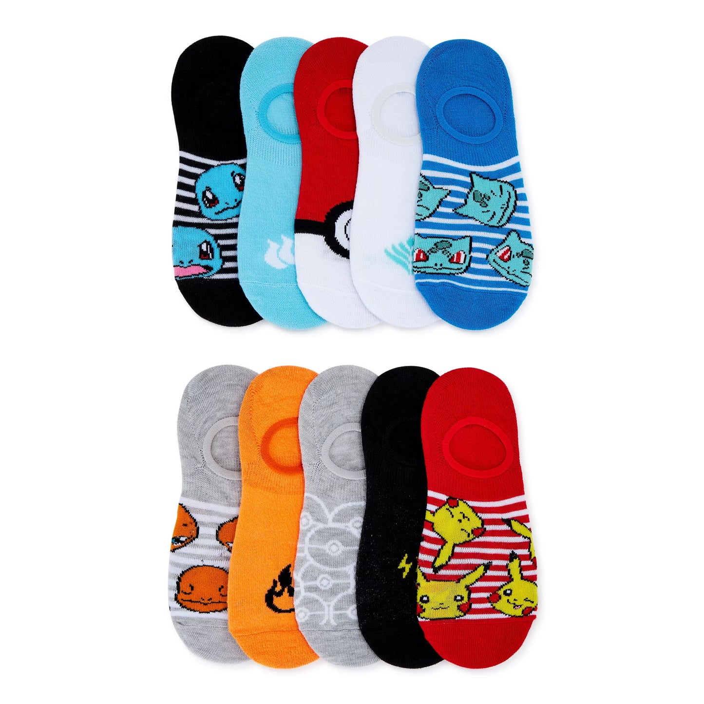 Pokemon Women's Stay Put Liner Socks, 10-Pack