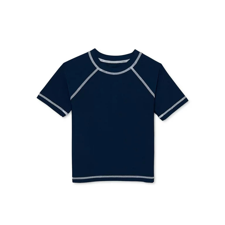Wonder Nation Baby and Toddler Boy Short Sleeve Swim Rashguard