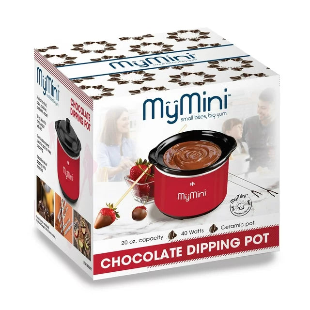 MyMini Dipping Pot Food Warmer, Red (5.9" x 5.9",