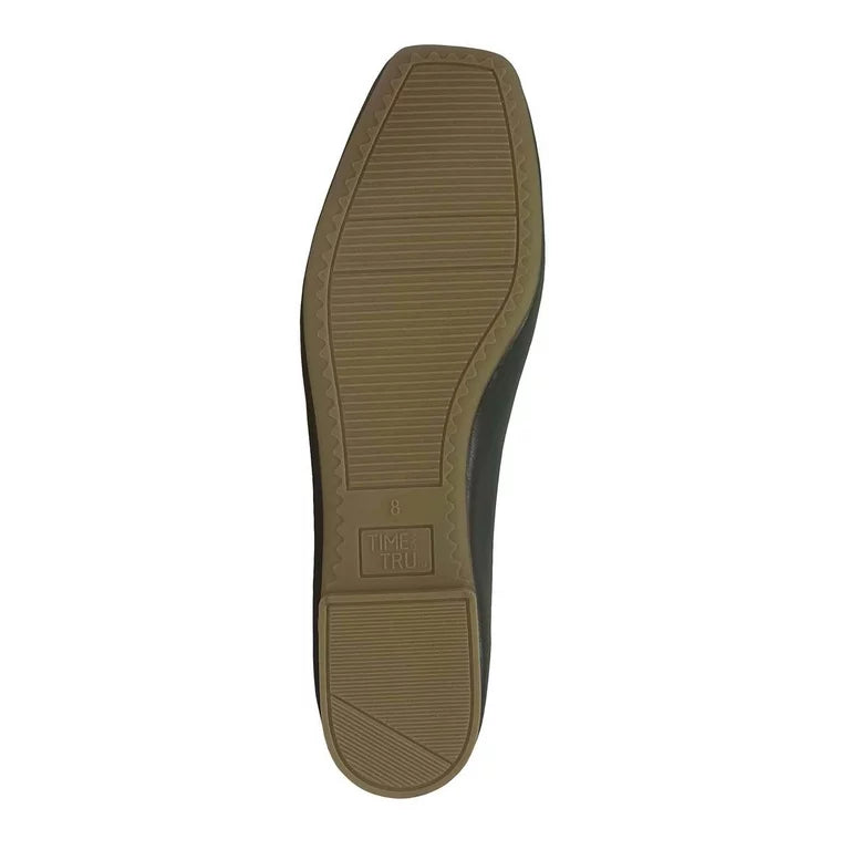 Time and Tru Women's Soft Square Toe Ballet Flats