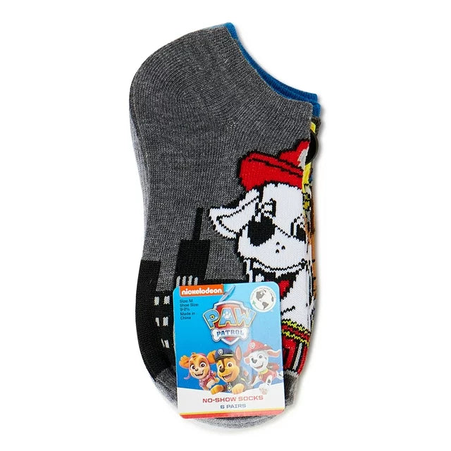 Paw Patrol, Boys No-Show Socks, 6-Pack,