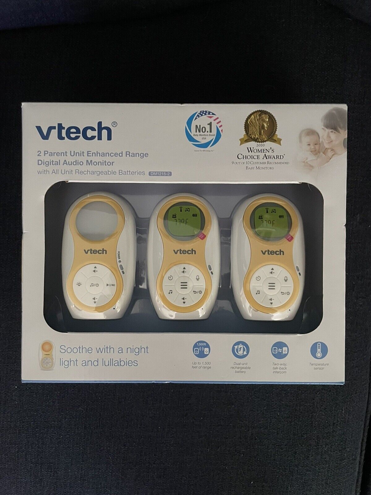 Vtech 2 Parent unit Enhanced Range Digital Audio Monitor DM1215-2 BRAND NEW!