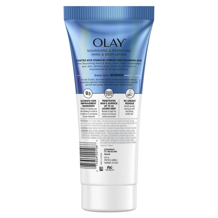 Olay Nourishing & Hydrating Hand and Body Lotion with Hyaluronic Acid, 6 fl oz