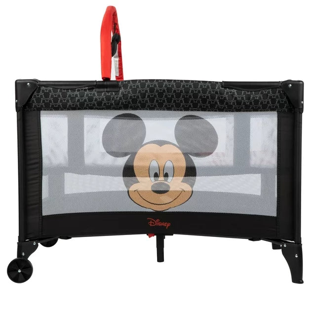 Disney Baby 3D Ultra Baby Play Yard with Bassinet and Toy Bar, Peeking Mickey