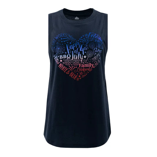 Way to Celebrate Women's Americana Graphic Muscle Tank Top