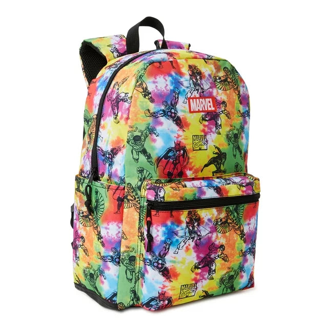 Marvel Comics Superheroes Unisex Printed Backpack Multi-Color Tie Dye