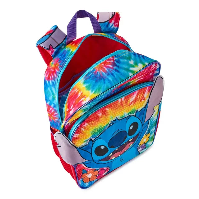 Disney Lilo and Stitch Kids 17" Multi-Color Tie-Dye Backpack