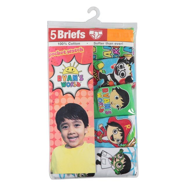 Ryan's World Boys'  Briefs Underwear, 5 Pack