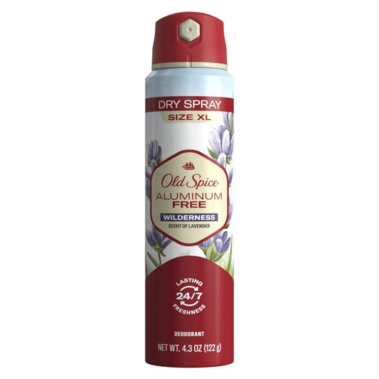 Old Spice Aluminum Free Dry Spray Deodorant for Men, Wilderness, 4.3 oz