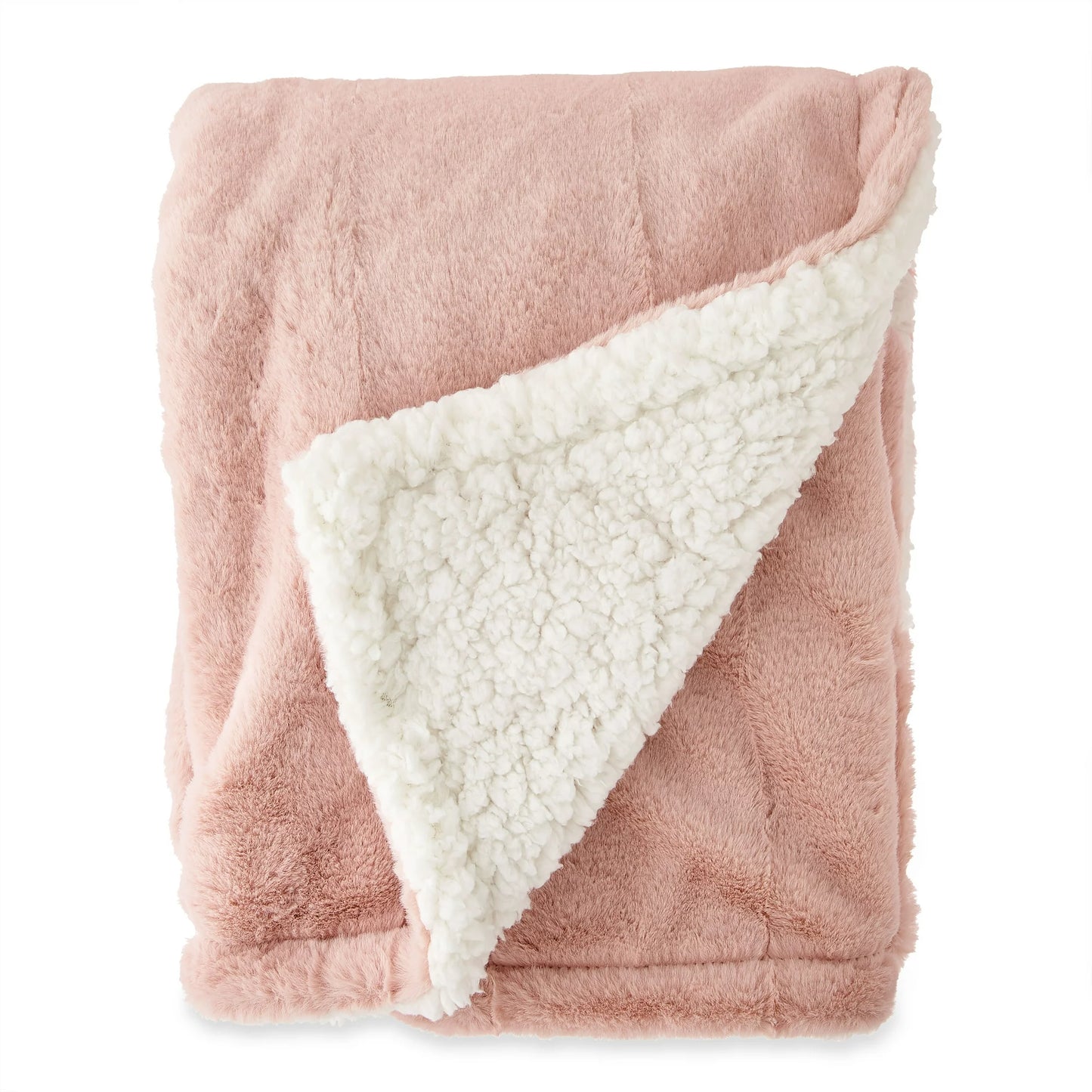 Parent's Choice Premium Plush Dusty Rose Blanket with Faux Sherpa Lining, for Baby and Toddler, 30" x 40"