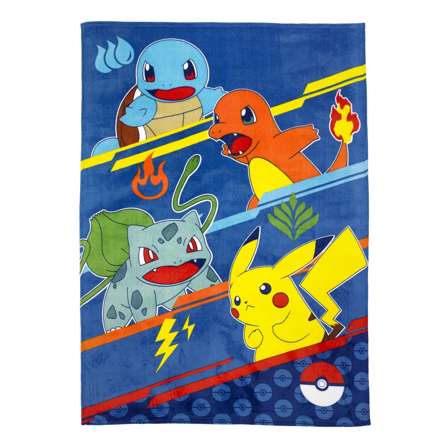 Pokemon Kids Plush Twin/Full Blanket, 62 x 90 , Blue