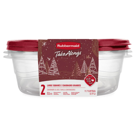 Rubbermaid TakeAlongs 11.7 Cup Food Storage Containers, Set of 2, Rhubarb Red
