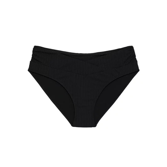 Time And Tru Women's Mid Rise Ribbed Swim Bottom
