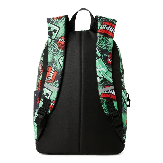 Minecraft Unisex TNT Printed Backpack Green Black