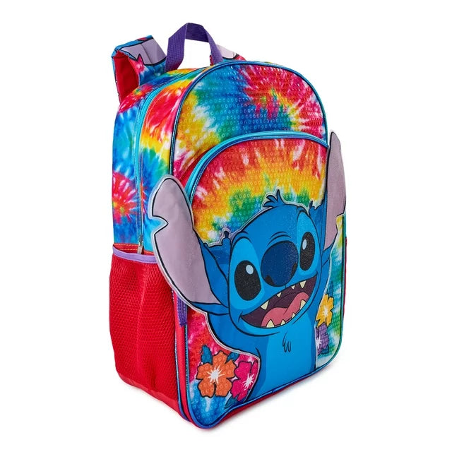 Disney Lilo and Stitch Kids 17" Multi-Color Tie-Dye Backpack