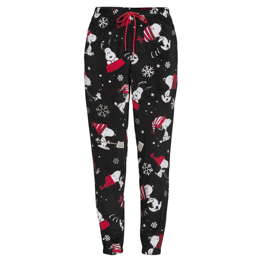 Peanuts Snoopy Women's and Women's Plus Holiday Sleep Jogger