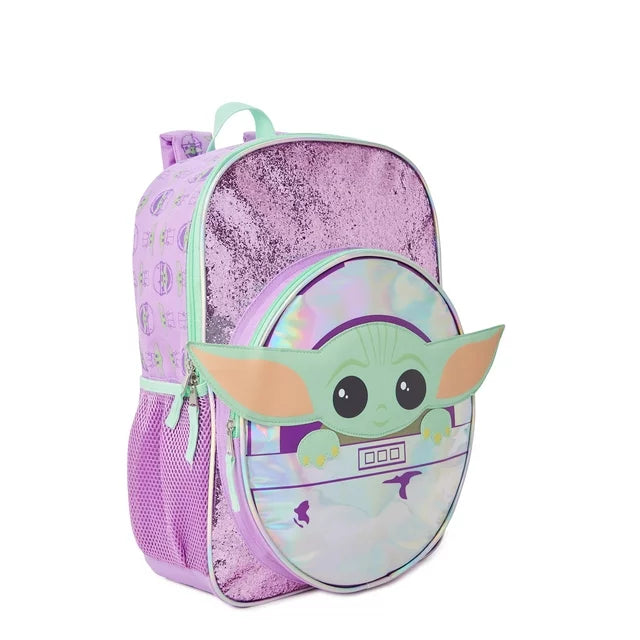 Star Wars: The Mandalorian Girls Grogu Let's Go Backpack Purple Iridescent